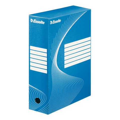 Boîte archives esselte vivida carton ondulé recyclable a4 2 50x80x352mm parois doubles dos 80mm livré plat coloris bleu
