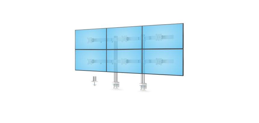 StarTech.com 6-MONITOR-ARM-A support d'écran plat pour bureau 81,3 cm (32") Blanc