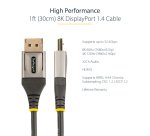 StarTech.com 1ft (30cm) DisplayPort 1.4 Cable - 8K 60Hz HDR10 - Ultra HD 4K 120Hz Video - DP 1.4 Cable / Cord - For Monitors/Displays - DisplayPort to DisplayPort Cable - M/M