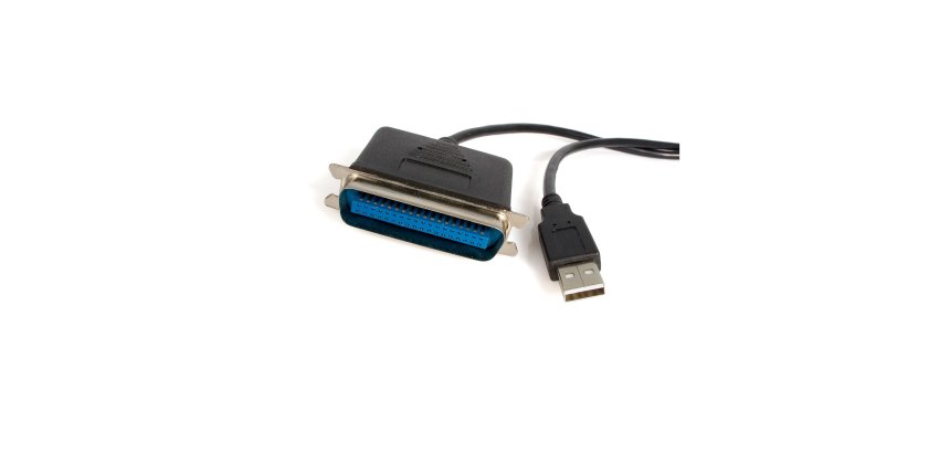 Cable de 1,8m Adaptador de Impresora Paralelo Centronics a USB A, 1,9 m, Centronics, USB A, Macho/Macho, Negro, 200 g