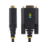 StarTech.com 3ft (1m) USB to Serial Adapter Cable, COM Retention, Interchangeable Screws/Nuts, USB-A to DB9 RS232, FTDI IC, ESD Protection, Windows/macOS/Linux
