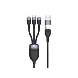 Conceptronic ETTA06B15 USB 3-in-1 PD 3.0 100W Fast Charging Cable 1.5M, 20V 5A, 480Mbps, E-Mark