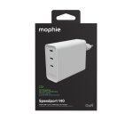 mophie Speedport 140 Universel Blanc Secteur Charge rapide Intérieure