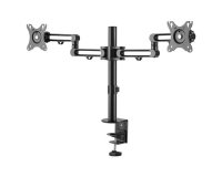 StarTech.com Support Double Écran - Support de Bureau pour Moniteurs VESA jusqu'à 32"(8kg) - Bras Articulé Ergonomique avec Pince - Réglable en Hauteur/Inclinaison/Rotation/Tourner