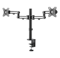 StarTech.com Soporte de Escritorio para 2 Monitores - Mordaza/Ojal para Escritorio - Brazo Articulado Ergonómico para Monitores de hasta 32" (8Kg) con Montaje VESA - Altura Ajustable/Inclinación/Giratorio/Rotación