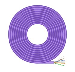 AISENS Cable de Red RJ45 LSZH Cat.6 UTP Rigido AWG23 CCA (Aleacion), Violeta, 305M