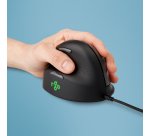 R-Go Tools Souris Ergonomique R-Go HE Break avec logiciel de pause, gaucher, moyen (longueur de la main 165-185 mm), filaire, noir