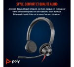 HP Poly Micro-casque Poly Blackwire 3325 stéréo USB-C certifié Microsoft Teams + connexion 3,5 mm + adaptateur USB-C/A