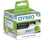 DYMO Authentic LabelWriter Large Address Labels | 36 mm x 89 mm | Roll of 260 | Black Print on White | for LabelWriter Label Makers