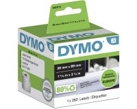 DYMO Authentic LabelWriter Large Address Labels | 36 mm x 89 mm | Roll of 260 | Black Print on White | for LabelWriter Label Makers