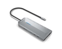 AISENS USB-C Dock 12 En 1, USB-C A 2xHDMI, 1xRJ45, 3xUSB-A, 2xUSB-C, 1xUSB-C PD, 1xAudio, 1xSD, 1xMicro SD, Gris, 30cm