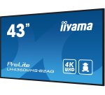 iiyama LH4360UHS-B2AG Écran d'affichage dynamique Carte A numérique 108 cm (42.5") LED Wifi 500 cd/m² 4K Ultra HD Noir Intégré dans le processeur Android 11 24/7