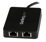 StarTech.com Adaptateur USB-C vers Ethernet Gigabit Double avec Port USB 3.0 (Type-A) - Adaptateur Réseau Gigabit USB Type-C