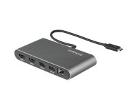 StarTech.com Mini-Station d'Accueil Thunderbolt à Deux Écrans, HDMI 4K 60Hz, Hub Sans Pilote pour Windows et Mac, Gigabit Ethernet, 1 port USB-A (USB 5Gbps), Câble de 28cm