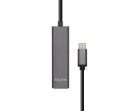 AISENS Hub USB 3.1 USB-C, USB-C/M - 4 x Tipo A/H, Gris, 15 cm