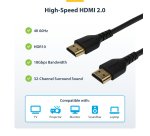 StarTech.com 3ft (1m) Slim HDMI 2.0 Cable, Flexible Premium Certified HDMI Cord with Ethernet, UHD 4K 60Hz HDR10, Durable Aramid Fiber Design with TPE Jacket