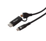 Equip 2 in 1 USB-C to C + HDMI Cable, 2.0m, PD100W, 4K/60Hz, 20Gbps