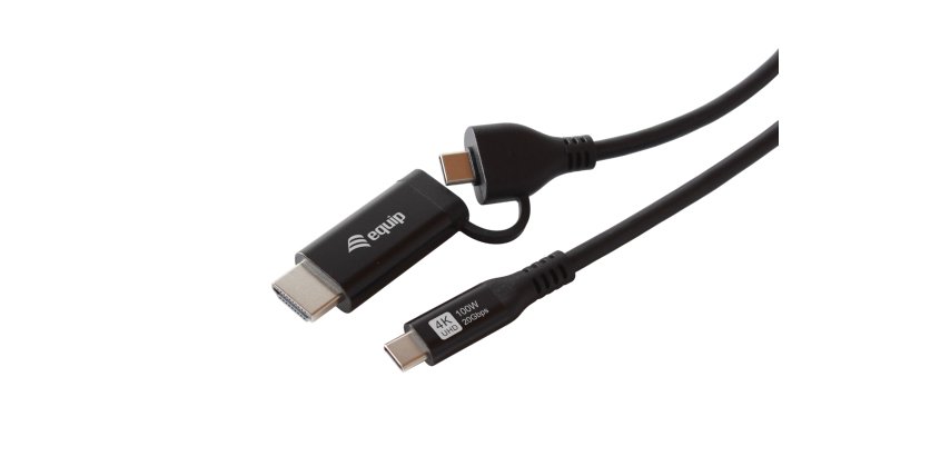 Equip 2 in 1 USB-C to C + HDMI Cable, 2.0m, PD100W, 4K/60Hz, 20Gbps
