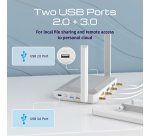 Keenetic Hero 5G (KN-4110) Modem-routeur 5G Wi-Fi 6 maillé AX3000 avec 2 ports pour carte SIM, un commutateur intelligent 1×2.5G et 4×1G, ports USB 3.0 et 2.0 multifonctions