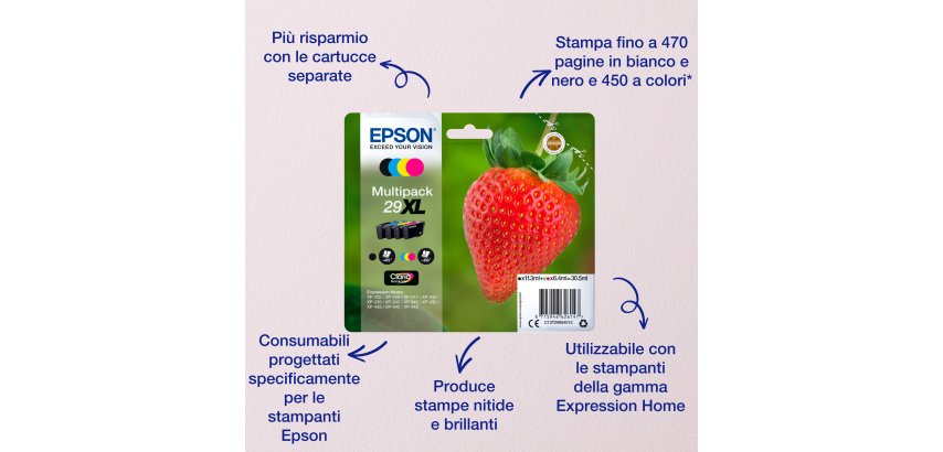 Epson Strawberry Singlepack Black 29XL Claria Home Ink