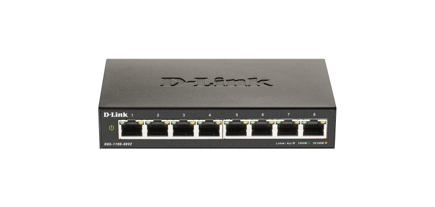 D-Link DGS-1100-08V2 Géré L2 Gigabit Ethernet (10/100/1000) Noir