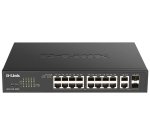 D-Link DGS-1100-18PV2 commutateur réseau Géré L2 Gigabit Ethernet (10/100/1000) Connexion Ethernet, supportant l'alimentation via ce port (PoE) 1U Noir