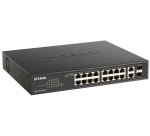 D-Link DGS-1100-18PV2 commutateur réseau Géré L2 Gigabit Ethernet (10/100/1000) Connexion Ethernet, supportant l'alimentation via ce port (PoE) 1U Noir