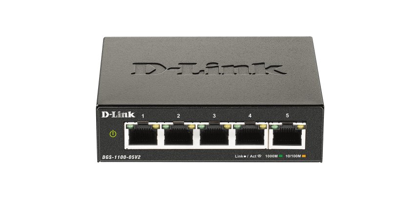 D-Link DGS-1100-05V2/E commutateur réseau Géré L2 Gigabit Ethernet (10/100/1000) Noir