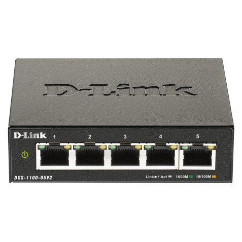 D-Link DGS-1100-05V2/E switch Gestionado L2 Gigabit Ethernet (10/100/1000) Negro