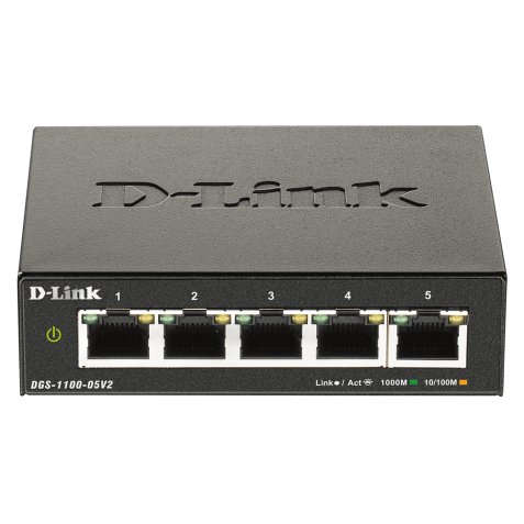 D-Link DGS-1100-05V2/E commutateur réseau Géré L2 Gigabit Ethernet (10/100/1000) Noir