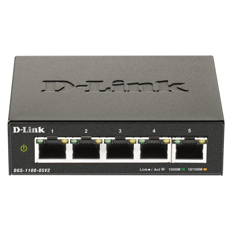 D-Link DGS-1100-05V2/E switch Gestionado L2 Gigabit Ethernet (10/100/1000) Negro