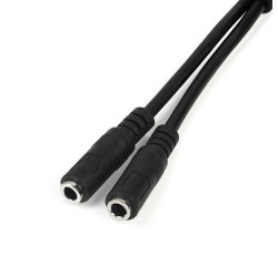 Adaptador de Auriculares con Micrófono Mini-Jack 3,5mm 4 pines a Conectores Separados de Auriculares y de Micrófono - M a 2xH