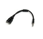 StarTech.com Adaptateur pour casque avec prises pour écouteur et microphone séparées - Mini-Jack 3,5mm 1x (M) 2x (F) - Noir