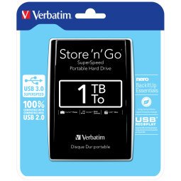 Verbatim Disque dur portable USB Store 'n' Go 3.0, 1 To, noir