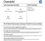 HP Z2 Mini G1i IDS Ultra7 265 20 cores 6400 CSODIMMZ - 32 GB - DDR5 Intel Core Ultra 7 DDR5-SDRAM NVIDIA RTX A1000 Windows 11 Pro Mini PC AI Workstation, AI PC Zwart