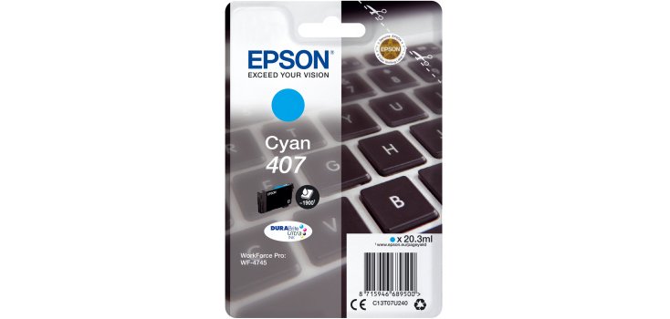 Epson Inchiostro ciano singolo DURABrite Ultra Tastiera 407L