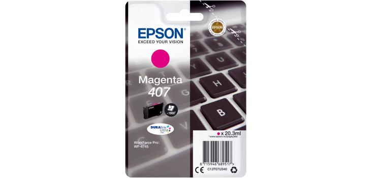 Epson 407L Keyboard DURABrite Ultra Single Magenta Ink
