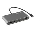 StarTech.com Mini Dock Thunderbolt 3 - Station d'Accueil Portable pour Deux Écrans avec HDMI 4K 60Hz, 2 x Hub USB-A (3.0/2.0), GbE - Câble de 28 cm - Adaptateur Multiport TB3 - Mac/Windows