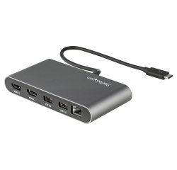 StarTech.com Mini Dock Thunderbolt 3 - Station d'Accueil Portable pour Deux Écrans avec HDMI 4K 60Hz, 2 x Hub USB-A (3.0/2.0), GbE - Câble de 28 cm - Adaptateur Multiport TB3 - Mac/Windows