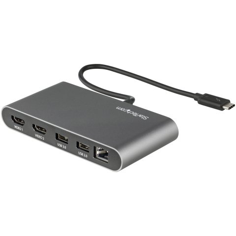 Hubb HDMI 4K 60 Hz - 2x USB-A-hubb (3.2/2.0) och GbE - 28 cm
