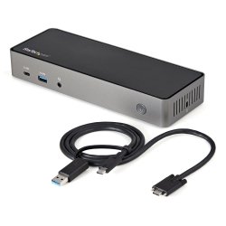 StarTech.com Dock USB-C & USB-A - Station d'Accueil Universelle à Triple Écran DisplayPort & HDMI 4K 60Hz - 85W Power Delivery, 6x USB Hub, GbE, Audio - USB 3.1 Gen 2 10Gbps