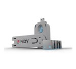 Lindy Bloqueur de port USB A, 4 pièces + clé, Bleu