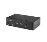 StarTech.com Switch KVM DisplayPort 2 Ports - 8K 60H/4K 144Hz, Écran Unique, DisplayPort 1.4, 2 Ports USB 3.0, 4x USB 2.0 HID, Commutateur KVM, Commutation par Bouton-Poussoir, Conforme TAA - Indépendant de l'OS