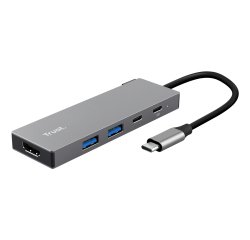 Trust 26062 hub & concentrateur USB Type-C Gris
