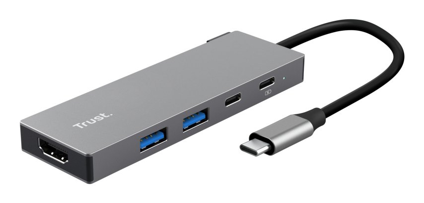 Trust 26062 hub & concentrateur USB Type-C Gris