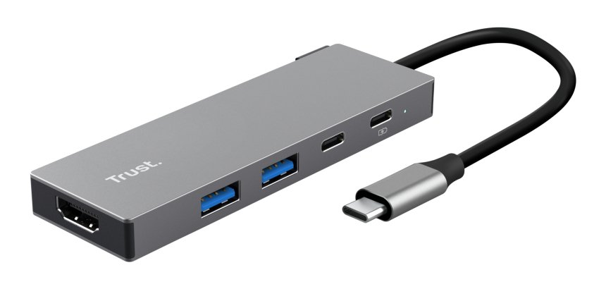 Trust 26062 hub & concentrateur USB Type-C Gris