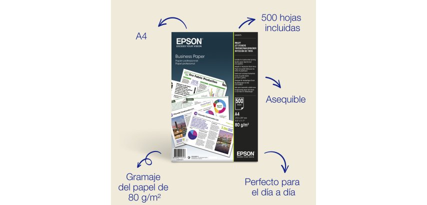 Epson Papel Business Inkjet A4 de , 80 g/m2, 500 hojas