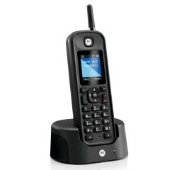Teléfono inalámbrico Motorola O201, Teléfono DECT, Altavoz, 200 entradas, Identificador de llamadas, Negro