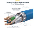 StarTech.com Câble Ethernet CAT8 Bleu de 1m, RJ45 Snagless, 25G/40G, 2000MHz, 100W PoE++, S/FTP, Fil de Cuivre Pur 26AWG, LSZH, Cordon de Raccordement Réseau Blindé avec Serre-Câble, Testé par Fluke Channel