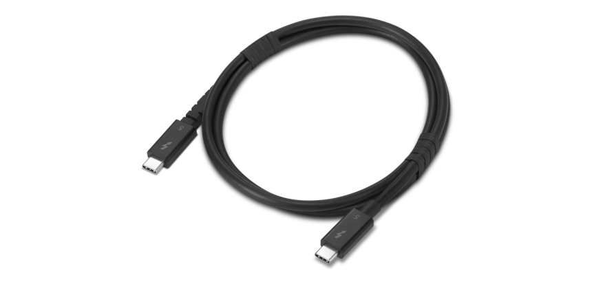 Lenovo 4X91U94411 Câble Thunderbolt 1 m 80 Gbit/s Noir
